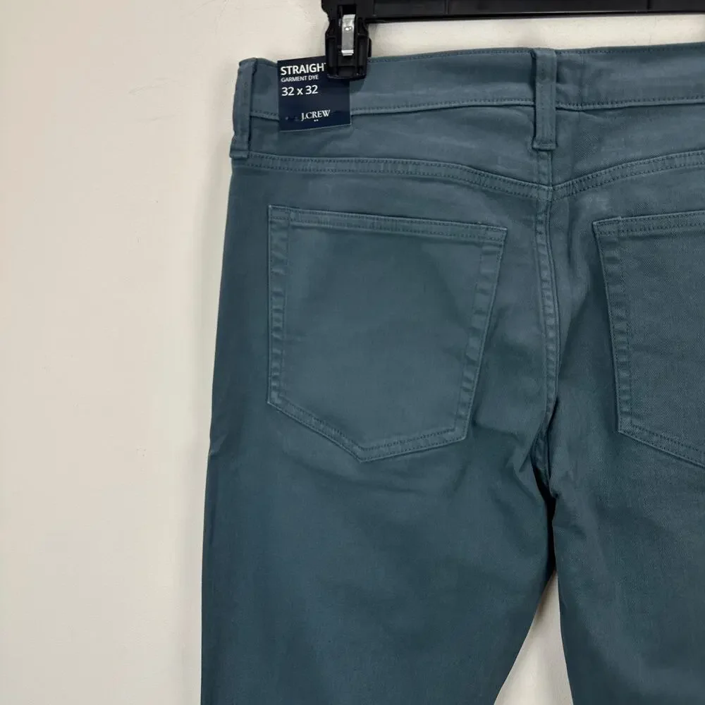 J.Crew Straight Fit Garment Dyed Five Pocket Pant Opal Blue Mens W 32 L 32 NWT